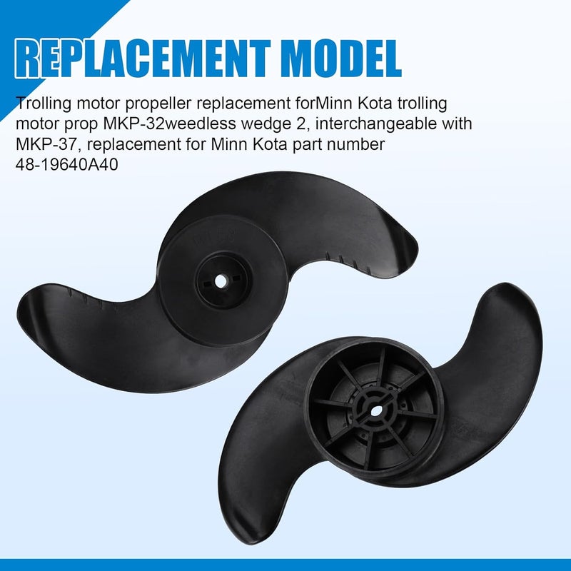 bumxca MKP-32 Trolling Motor Propeller Compatible with Minn Kota Trolling Motor Weedless Wedge 2 Prop, Weedless Wedge Prop Fits 3-5/8" Motor Diameters Trolling Motors, OE Replace# 2091160 1865017 (1pc) - Image 5
